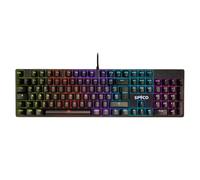 SPYCO - Teclado Mecánico Gaming | Layout Italiano | Retroiluminado LED Ajustable | Switches Marrones | 25 Teclas Anti-Ghosting | Plug & Play | Windows 7/8/10, Negro, 104 Teclas, ABS
