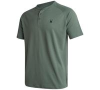 Spyder Camisa Henley para hombre, ligera, de secado rápido, absorbe la humedad, de manga corta, atlética, para hombre, Verde (SPRUCE GREEN), Small