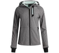 Spyder Chaqueta Softshell para mujer, ligera, con forro polar, cremallera, resistente al agua, cortavientos para senderismo (tallas: S-XL), Gris jaspeado, Small