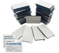 Spyder Tape 9448A Almohadillas adhesivas de espuma doble cara 3mm - 40 uds negro 50×30mm - Montaje fuerte para pared plástico metal vidrio - Almohadillas impermeables con pestaña fácil y toallita IPA