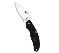 Spyderco UK Lightweight Leaf-Shaped Navaja de Filo Liso - Negro