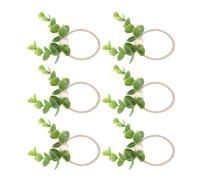 SPYMINNPOO 10 Anillos de Servilletas en Miniatura Decoración de Mesa Mini Diseño de Cuentas de Madera de Cuerda de Planta Verde con Decoración de Casa de Muñecas Encantador para Hotel y Hogar