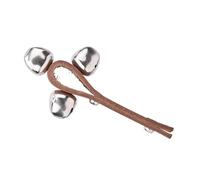 SPYMINNPOO 3 Campanas Jingle Handbell Juguete Musical para Niños, Sensación Cómoda, Crea Un Sonido Alto Y Claro, Adecuado para Lugares De Baile, Diámetro De Campana De Cuero Marrón 25 Mm