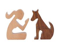 SPYMINNPOO Adornos de Madera Conmemorativos para Perros, Escultura Cálida para Recordar, Consolar y Decorar, Adecuada para Personas en Duelo por una Pérdida, Hecha de Madera de Haya y Nogal (A)
