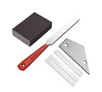 SPYMINNPOO Archivo de Traste de la Guitarra, Nivelando Rockero con Esponja de Molienda para Guitarra Ukulele Mandolin Reparación de Reparación, Juego de Herramientas Luthier de de Acero Inoxidable