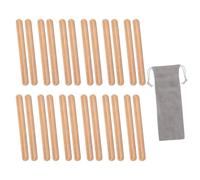SPYMINNPOO Baquetas Rítmicas, 12 Pares de Claves de Madera de Haya Natural, Instrumentos de Percusión para Educación Musical Orff con Bolsa de Almacenamiento para Actividades en el Aula