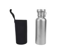 SPYMINNPOO Botella de Agua.Botella de Agua Portátil de Boca Ancha a Prueba de Fugas Pure Ti para Acampar, Montar, Viajar, Uso Diario (600ml)