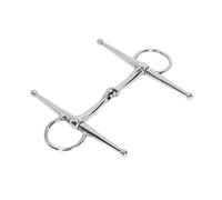 SPYMINNPOO Broca de Filete de Caballo de Mejilla Completa, Anillo de Acero Inoxidable Resistente, Broca Articulada de Granja para Boca de Caballo de 125mm, Segura para Ecuestres