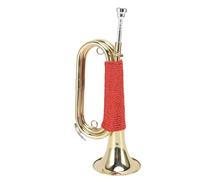 SPYMINNPOO Bugle de Latón Sólido, Trompeta de Caballería con Mangotrenzado Rojo para Campamento de Verano, Banda Escolar, Orquestas Militares
