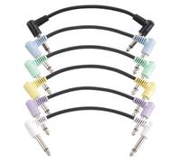 SPYMINNPOO Cable de Pedal de Guitarra de 6 Paquetes, 18 Cm PVC Rection Instrument Effect Effects Patch Cables de Tablero de Cobre para Guitarrista
