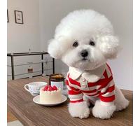 SPYMINNPOO Camisa a Rayas para Cachorros, Ropa para Mascotas Fina y Duradera, para Perros Schnauzer Bichon Frise Yorkie, Poliéster (L)