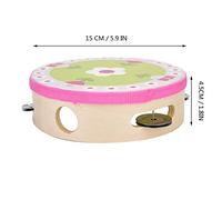 SPYMINNPOO Campana de Tambor de Pandereta de Mano de Madera para Percusión Musical, Fácil de Tocar para Acompañamiento de Canto/baile, Patrones Coloridos, Ideal para Niños/adultos, 15 Cm (Todas las