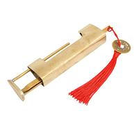 SPYMINNPOO Candado Horizontal Antiguo de Latón Exquisito Candado de Pescado de Estilo Chino Retro para Joyeros, Gabinetes 3,8 X 1,3 Pulgadas 1 Llave (Color latón)