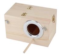 SPYMINNPOO Casa de Pájaros de Madera, Caja de Cría Duradera para Loros, Accesorios de Decoración de Jardín Al Aire Libre, 12x12x19,5 Cm