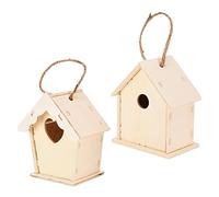 SPYMINNPOO Casa para Pájaros de Madera, Casa para Pájaros Creativa DIY, Fácil de Construir para Artes y Manualidades Infantiles, con Pintura y Bolígrafos para Decoración del Hogar