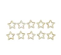 SPYMINNPOO Clips de Papel Pequeños con Forma de Estrella Dorada, Clips Lindos Resistentes a la Oxidación, 100 Piezas, Ligeros y Portátiles para Clasificación de Documentos, Metal Dorado
