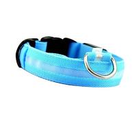 SPYMINNPOO Collar de Brillante para Mascotas Collar de con Luz LED de Larga Duración de Seguridad Ajustable para Perros 3 Modos para Caminantes, Corredores, Ciclistas Poliéster Azul 1 Pieza