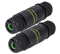SPYMINNPOO Conector de Caja de Conexiones de Cable de Alimentación Eléctrica a Prueba de Agua IP68 con Mano de Sujeción y Diseño de Sellado, Mano de Obra Exquisita, para Farolas, PA66/latón, 2 Piezas