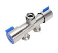 SPYMINNPOO Divisor de Manguera de Jardín de Acero Inoxidable 304 Suministro de Agua Duradero de 2 Vías para Cocina, 1 Entrada 2 Salidas G1/ Hembra para Grifos, Inodoros, Lavavajillas