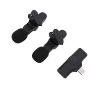 SPYMINNPOO Dual Wireless Lavalier Mic 2,4 GHz Clamp/Holder en Micrófono con 360 Grados Reducción de Ruido de Recolección de Sonido 8-10H Batería para la Cámara del Teléfono Grabación de la Computadora