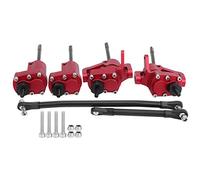 SPYMINNPOO Eje Portal Trasero Delantero RC con Carcasa de Aleación de Aluminio, Mayor Distancia Al Suelo, para el Automóvil Axial SCX10 II 90046 90047 RC (Rojo)