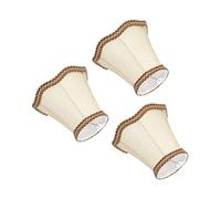 SPYMINNPOO Elegante Trío de Pantallas de Lámpara con Clamp/Holder Dorado, Alta Transmitancia de Luz para una Iluminación Más Suave, Perfecto para Candelabros y Lámparas de Pared, 3 Piezas para