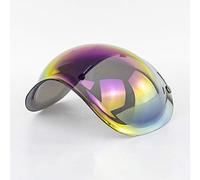 SPYMINNPOO Escudo de Burbuja para Casco, Casco de Cara Abierta, Visera de Burbuja, Accesorios para Cascos de Motocicleta (arcoíris)