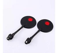 SPYMINNPOO Espejo de Bicicleta, Espejo Retrovisor de Manillar de Vidrio de 8 Cm con Reflector Rojo para Bicicletas de Montaña y de Carretera Manillares de 2,0 Cm y 2,