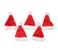 SPYMINNPOO Gorro Navideño para Mascotas de Papá Noel, 5 Piezas, Banda Elástica de Felpa, Gorro Lindo para Perros y Gatos para Disfraces de Fiesta Navideña, Accesorios Navideños Clásicos para
