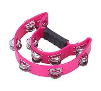 SPYMINNPOO Half Moon Musical Tambourin, Exquisita Serie Doble Jingles Handheld -Percussion -Drum para Sembles Instrumentales, Material de ABS Robusto