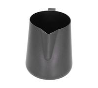 SPYMINNPOO Jarra Gruesa para Espumar Leche de Acero Inoxidable con Boquilla Puntiaguda para el Hogar/la Oficina, Negra de 7,9 a 10,4 Oz (600ML)