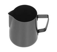 SPYMINNPOO Jarra Gruesa para Espumar Leche de Acero Inoxidable con Boquilla Puntiaguda para el Hogar/la Oficina, Negra de 7,9 a 10,4 Oz (600ML)