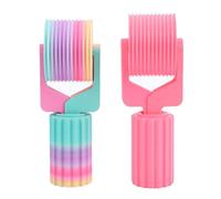 SPYMINNPOO Juego de 2 Rodillos de Diamantes de Imitación, Herramienta de Pintura Profesional con Cómodo PLA para Manualidades (Macarrones + Rosa Roja)