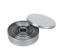 SPYMINNPOO Juego de Moldes Redondos para Galletas de Acero Inoxidable para Decoración de Repostería, 12 Cortadores para Pasteles, Galletas y Verduras, Ideal para Uso Doméstico y de Panadería (12PCS)