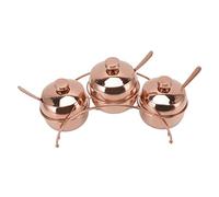 SPYMINNPOO Juego de Recipientes para Especias, Sal, Azúcar, Tarro de Condimentos Fácil de Limpiar con Estante de Almacenamiento y Tapa, Adecuado para Cocina Casera y Viajes Al Aire Libre (Oro rosa)