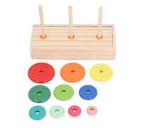 SPYMINNPOO Juego de Rompecabezas de 10 Anillos, Rompecabezas de Torre de Madera, Juguete de Pensamiento Lógico para Niños de Escuela Primaria, Madera de Pino