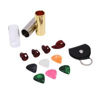 SPYMINNPOO Juego de Selección de Tobogán de Guitarra, 3 Toboganes 4 Selecciones de Dedos 6 Selecciones de Pulgar con Bolsa de Almacenamiento de Soporte para Guitarras Bass Banjo Ukulele