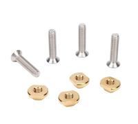 SPYMINNPOO Juego de Tuercas en T de Montaje de Hidroala, Tuercas en T de Latón con Tornillos Hexagonales de Acero Inoxidable para Piezas de Pistas de Hidroala de Tabla de Surf (M8 4PCS)