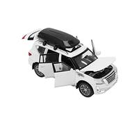 SPYMINNPOO Juguete de coche de metal 1/32, Diecast con sonido y luz de tracción trasera Die Cast Metal Cars SUV Auto Toys para niños y niñas a partir de 3 años (blanco)