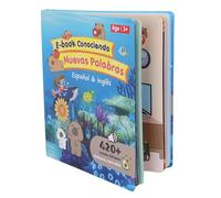 SPYMINNPOO Libro Parlante Bilingüe Español Inglés para Niños, Juguete de Aprendizaje Interactivo con Tecnología Sensible Al Tacto, Libro de Sonido de Educación Temprana para Niños