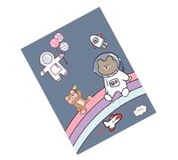 SPYMINNPOO Lindos Cuadernos de Dibujos Animados, 32 Páginas para Escribir Listas de Tareas para Niños, Encuadernación de Uñas Segura, Lindos Cuadernos para Niñas (Oso espacial (precio único))