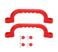SPYMINNPOO Manijas de Juguetes para Niños de 2 Piezas, Barras de Agarre de Plástico Reutilizables para Juguetes para Exteriores de Escalada, Accesorios de Set Swing Set (Rojo)