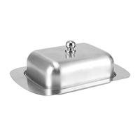 SPYMINNPOO Mantequera de Acero Inoxidable con Tapa, Recipiente para Mantequilla de Doble Cubierta para Cocina, 18,5x12,2x7cm, Ideal para Mesa de Comedor o Almacenamiento en el Frigorífico