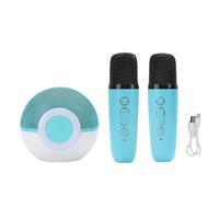 SPYMINNPOO Máquina de Karaoke, Altavoz Portátil con 2 Micrófonos, 5 Efectos de Voz y Luces Coloridas para Fiestas en Casa, Viajes Al Aire (Green)