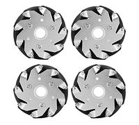SPYMINNPOO Mecanum Wheels Set 4pcs Conjunto de Ruedas Omni-direccionales de 100 Mm con Rodamientos de Pompones y Rodillos de Goma para Automóvil Robot 14162 Capacidad de Carga Alta Operación