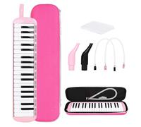 SPYMINNPOO Melodica Teclado de Piano de Aire de 37 Teclas con Placa de Lengüeta de Latón, 2 Tubos, 2 Boquillas, Estuches Rígidos de EVA para Niños, Adultos, Rendimiento en el Aula (PINK)