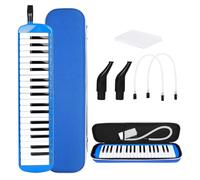 SPYMINNPOO Melodica Teclado de Piano de Aire de 37 Teclas con Placa de Lengüeta de Latón, 2 Tubos, 2 Boquillas, Estuches Rígidos de EVA para Niños, Adultos, Rendimiento en el Aula (BLUE)