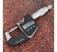 SPYMINNPOO Micrómetro Digital Micrómetro Electrónico de Acero Inoxidable de 0-25 Mm con Pantalla LCD Grande Resolución de 0,001 Mm para Ingeniería de Precisión y Metalurgia