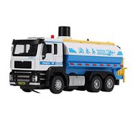 SPYMINNPOO Modelo de Camión Cisterna de Agua 1 50, Juguete de Camión Rociador de Agua con Tracción hacia Atrás de Aleación con Funciones de Luz y Rotación de Sonido, para Niños y