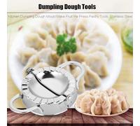 SPYMINNPOO Molde para Bola de Masa de Acero Inoxidable Prensa de Masa Eficiente para Alimentos Caseros Herramienta de Cocina para Bola de, Pastel de Frutas, Ravioles, para Cocineros Caseros Acero (L)